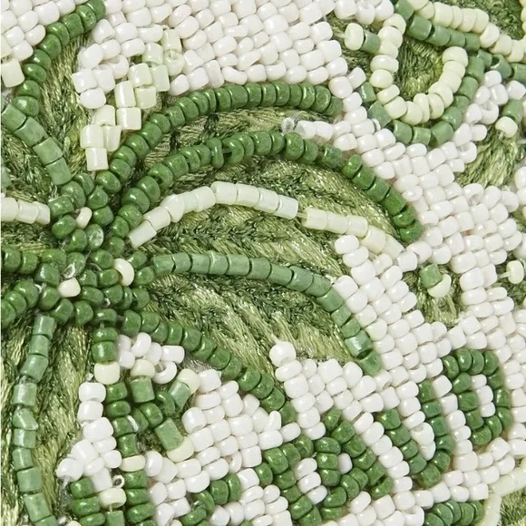 RARE Staud Tommy Beaded Bag - Green and White NWT - Picture 3 of 10